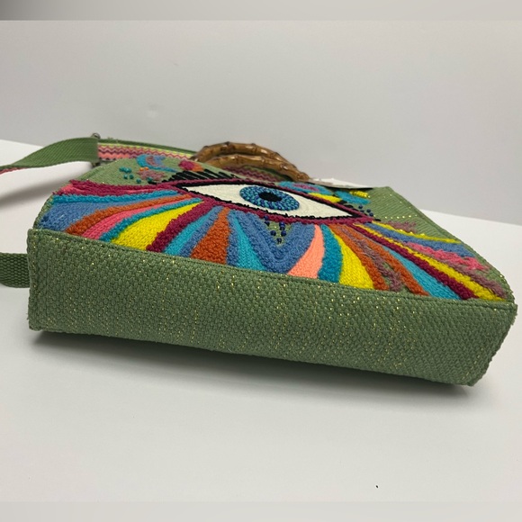 NWT ⚜️🧿⚜️ America and Beyond  Groovy Evil Eye Handbag Made In India - Picture 12 of 16